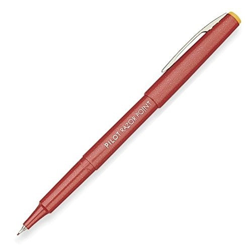 Pilot Razor Point Marker Stick Pens, Ultra Fine Point, Red Ink, Dozen Box (11007)