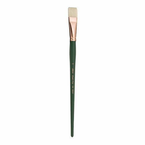 Silver Brush 1002-12 Grand Prix Premier Long Handle Hog Bristle Brush, Bright, Size 12