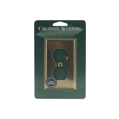 Jackson Deerfield 9BS108 Bright Brass Duplex Outlet Wall Plate