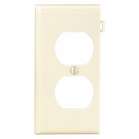 Leviton PSE8-I 1-Gang Duplex Device Receptacle Wallplate, Sectional, Thermoplastic Nylon, Device Mount, End Panel, Ivory
