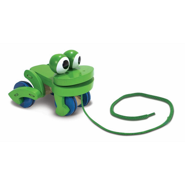 Melissa & Doug Deluxe Frolicking Frog Wooden Pull Toy