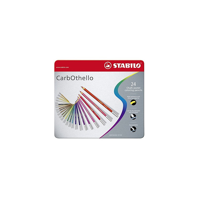 Stabilo CarbOthello Chalk-Pastel Colored Pencil, 4.4 mm - 24-Color Set