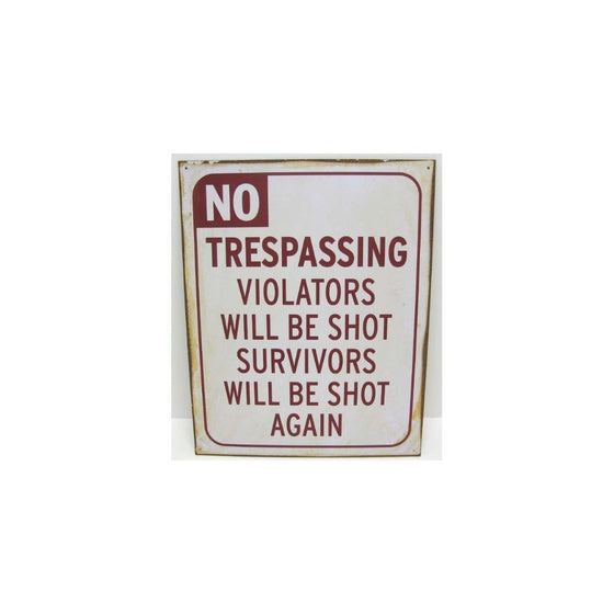 No Trespassing Vintage Look Metal Sign Aged