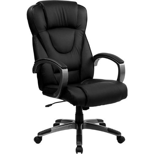 Flash Furniture High Back Black Leather Executive Swivel Chair with Arms