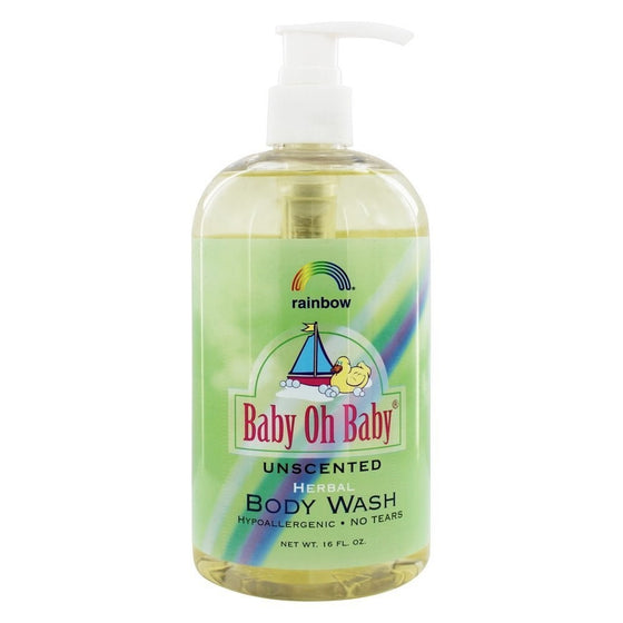 Baby Oh Baby Body Wash Unscented Rainbow Research 16 oz Liquid