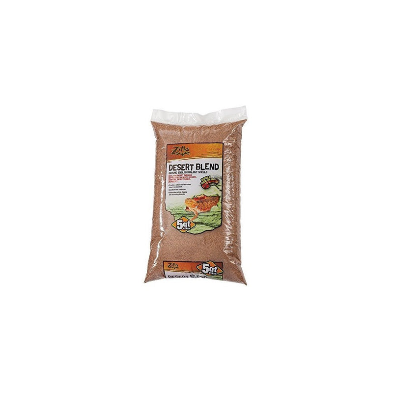 Zilla Reptile Terrarium Bedding Substrate Desert Blend Walnut, 5-Qt.