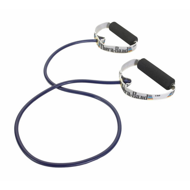 TheraBand Professional Latex Resistance Tubing with Handles, Soft Handles, 48 In. Blue