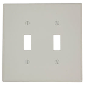 Leviton 80509-T 2-Gang Toggle Device Switch Wallplate, Midway Size, Light Almond