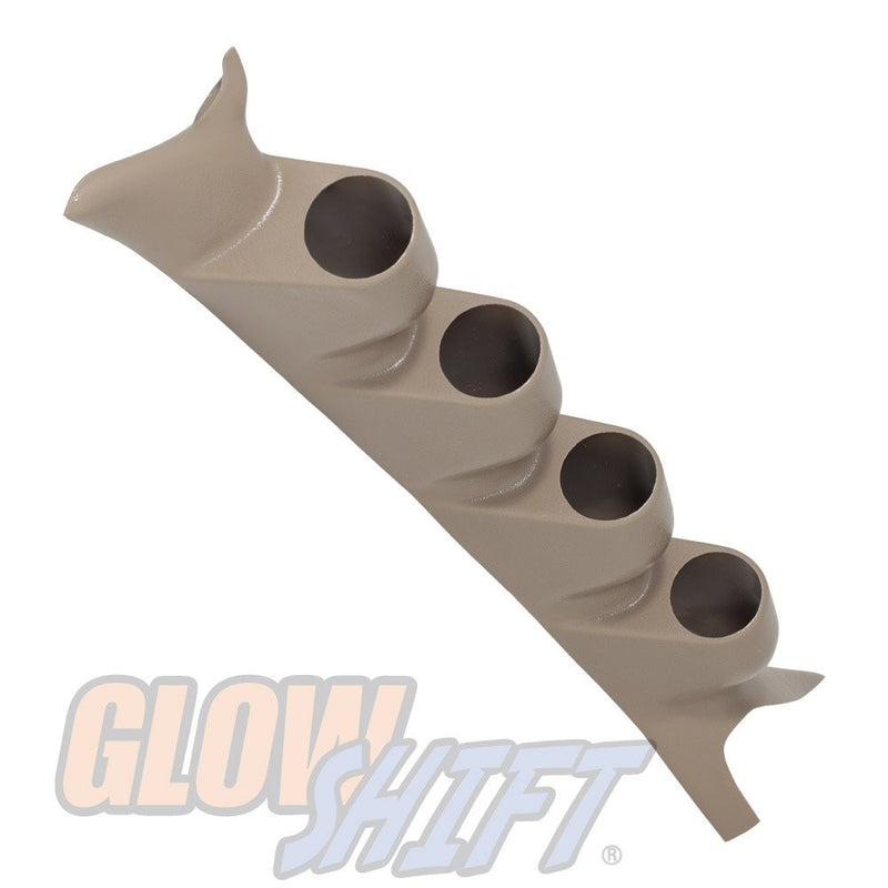 GlowShift Tan Quad Gauge Pillar Pod for 1999-2007 Ford Super Duty F-250 F-350 PowerStroke