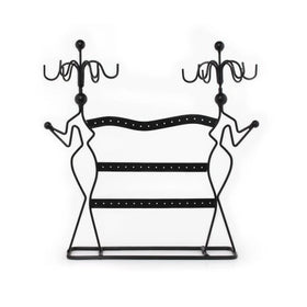 Two Lady Jewelry Earring Holder and Necklace Stand