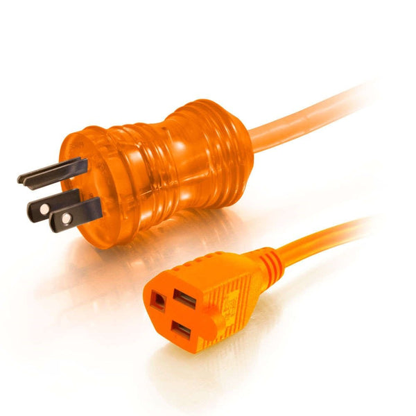 C2G/Cables to Go 48061 16 AWG Hospital Grade Power Extension Cable (NEMA 5-15P to NEMA 5-15R) TAA Compliant, Orange (50 Feet, 15.24 Meters)