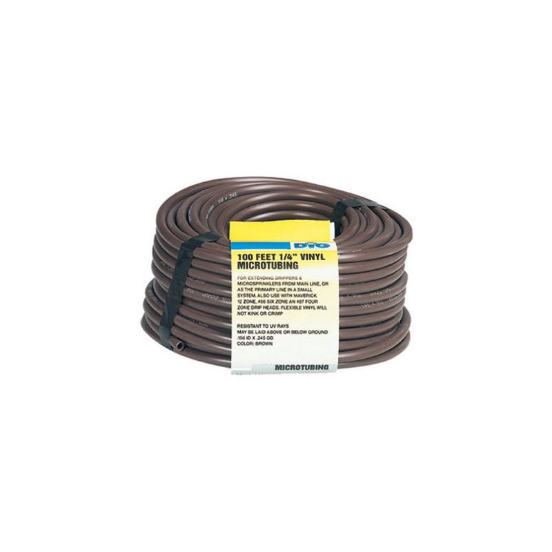 Dig B38100 1/4 Vinyl Micro Drip Tubing, 100', Brown