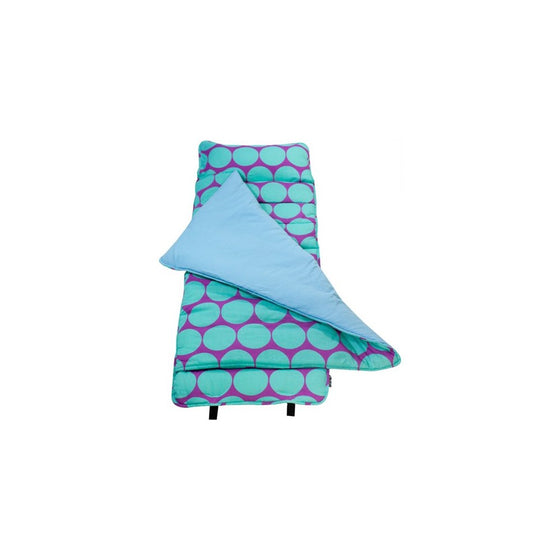 Original Nap Mat, Wildkin Children's Original Nap Mat with Built in Blanket and Pillowcase, Pillow Insert Included, Premium Cotton and Microfiber Blend, Children Ages 3-7 years – Big Dot Aqua