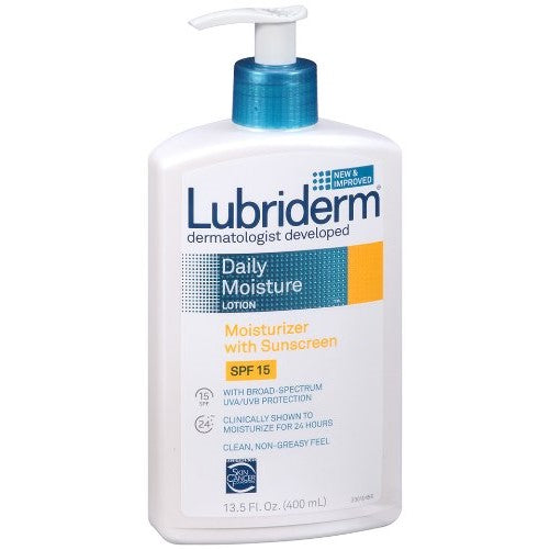 Lubriderm Daily Moisture Lotion SPF 15 Moisturizer with Sunscreen, 13.5 Ounce