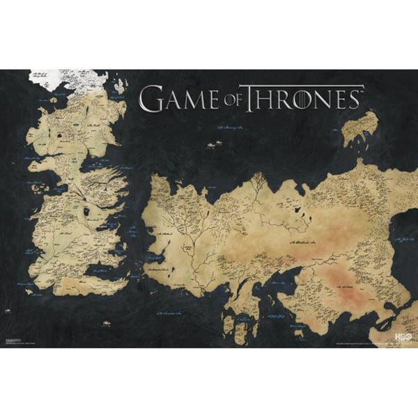 Game of Thrones Map of Weste Wall Poster
