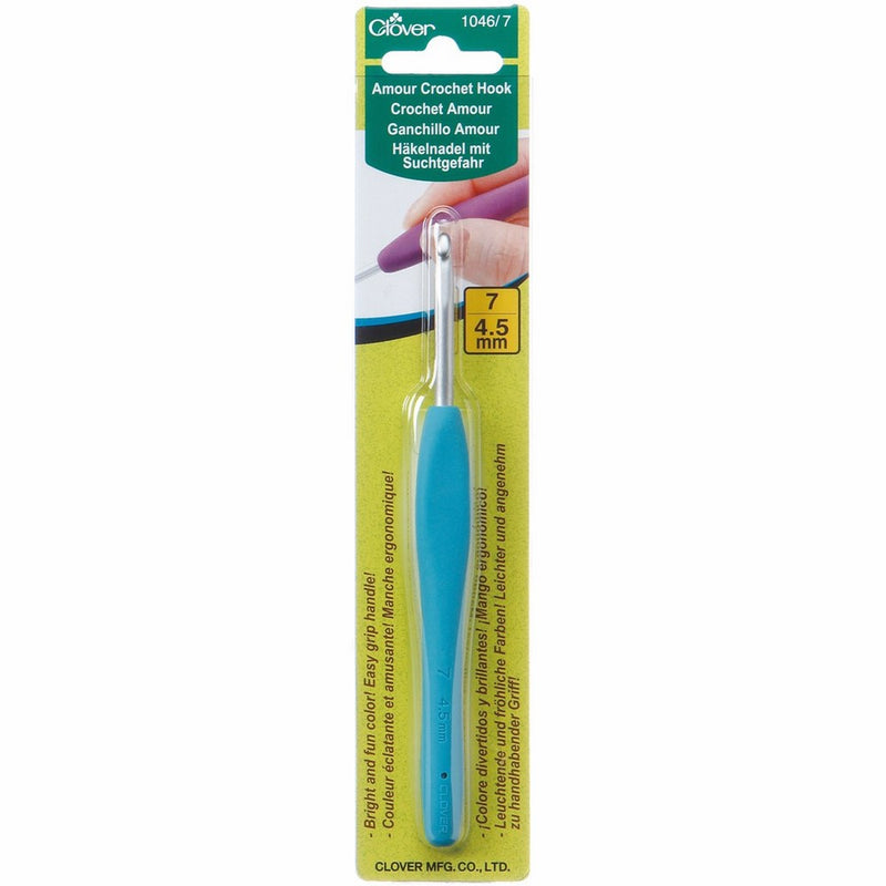 Clover 1046/7 Blue Amour Crochet Hook, Size 7, 4.5mm