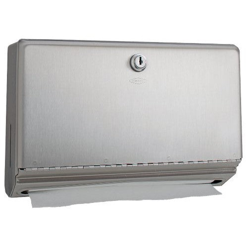 Bobrick 26212 ClassicSeries Stainless Steel Surface Mounted Paper Towel Dispenser, Satin Finish, 10-3/4" Width x 7-1/6" Height x 4" Depth