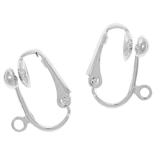 Beadaholique 2-Pair Silver Plated Clip On Ball Earrings Findings