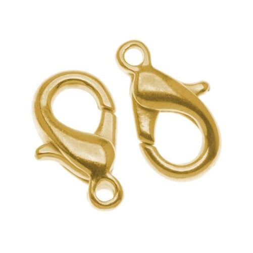 10-PieceCurvedLobsterClasps,10mm,GoldPlated