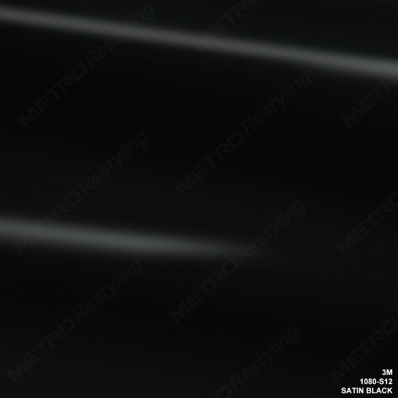3M 1080 S12 SATIN BLACK 5ft x 2ft (10 Sq/ft) Car Wrap Vinyl Film