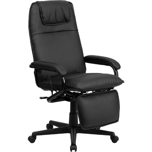 Flash Furniture High Back Black Leather Executive Reclining Swivel Chair with Arms