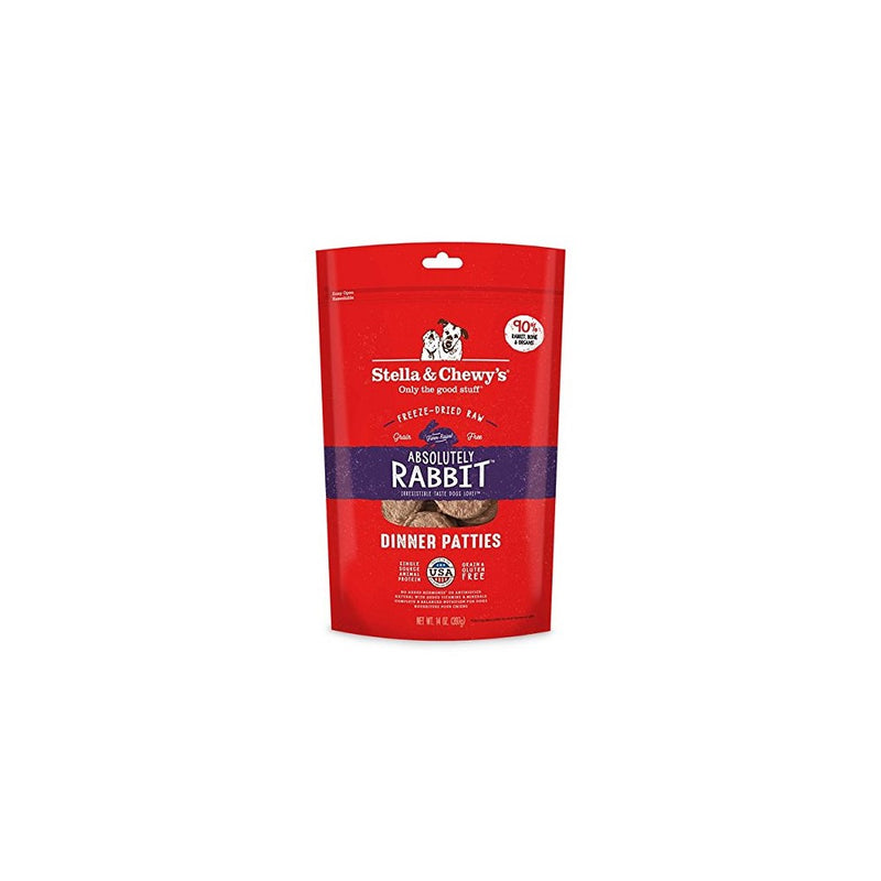 Stella & Chewy's Freeze-Dried Raw Absolutely Rabbit Dinner Patties Dog Food, 14 oz bag