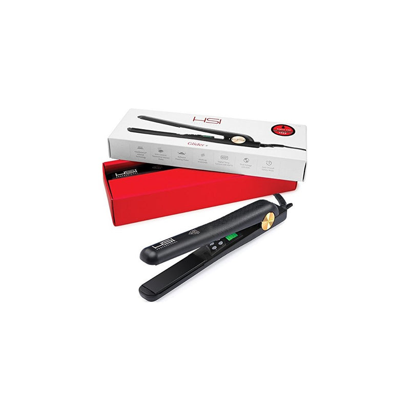 HSI Professional Digital Ceramic Tourmaline Ionic Flat Iron Hair Straightener with Glove, Pouch and Argan Oil Treatment