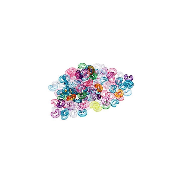 ETHAHE Pack of 100pcs Multicolor Colorful Loom Rubber Bands Bracelets Refill C-Clips