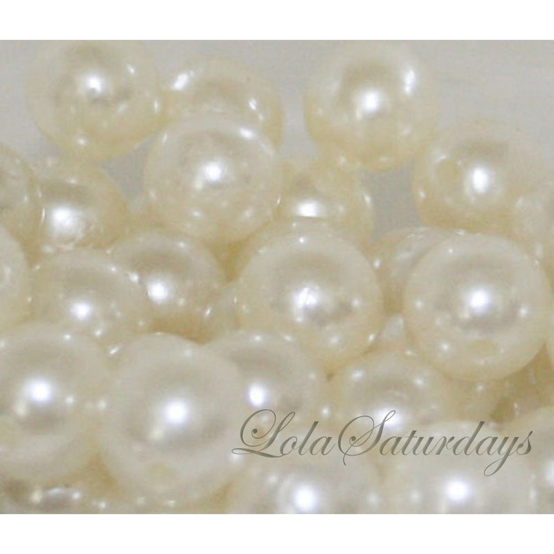 Lolasaturdays Pearls 1-Lbs loose beads vase filler (14mm, Ivory)