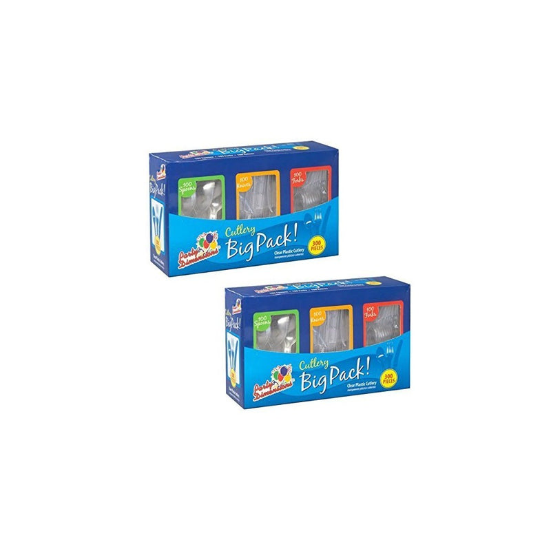 Party Dimensions 300 Count Cutlery Combo Box, Clear, (Pack of 2)