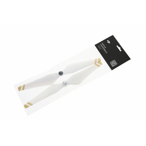 Genuine DJI Phantom 3 E305 9450 Self-tightening Propellers Props (Composite Hub, White with Gold Stripes) For Phantom 3 Professional, Advanced, Phantom 2 series, Flame Wheel series platforms and the E310/E305/E300 tuned propulsion systems