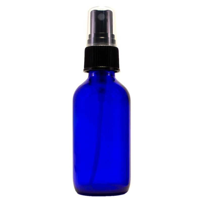 Greenhealth Pack of 122oz High Quality Cobalt Blue Glass Bottle with Black Fine Mist Sprayer 6 Pipettes