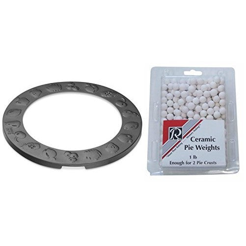 Non Stick Pie Crust Shield and Ceramic Pie Weights Baking Set