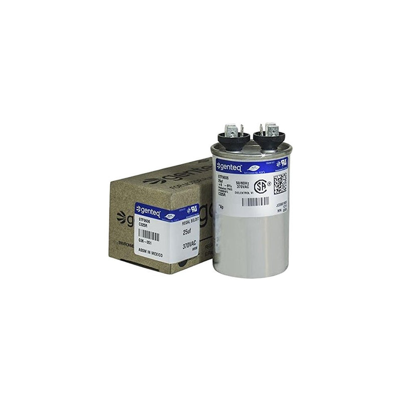 Genteq C325R 25 UF MFD X 370 Vac GE Industrial Replacement Capacitor Round, 97F9606
