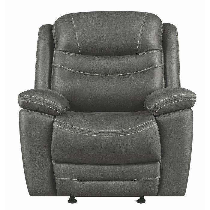 Fabric Upholstered Metal Power Recliner Chair with Cushion Armrest and Adjustable Headrest, Black