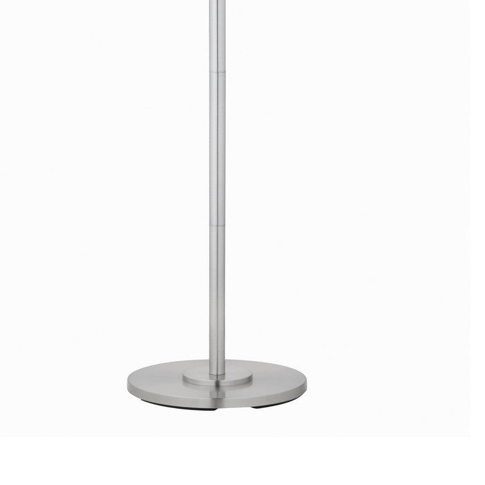 Crystal Accented Tiered Floor Lamp with Metal Base, Silver