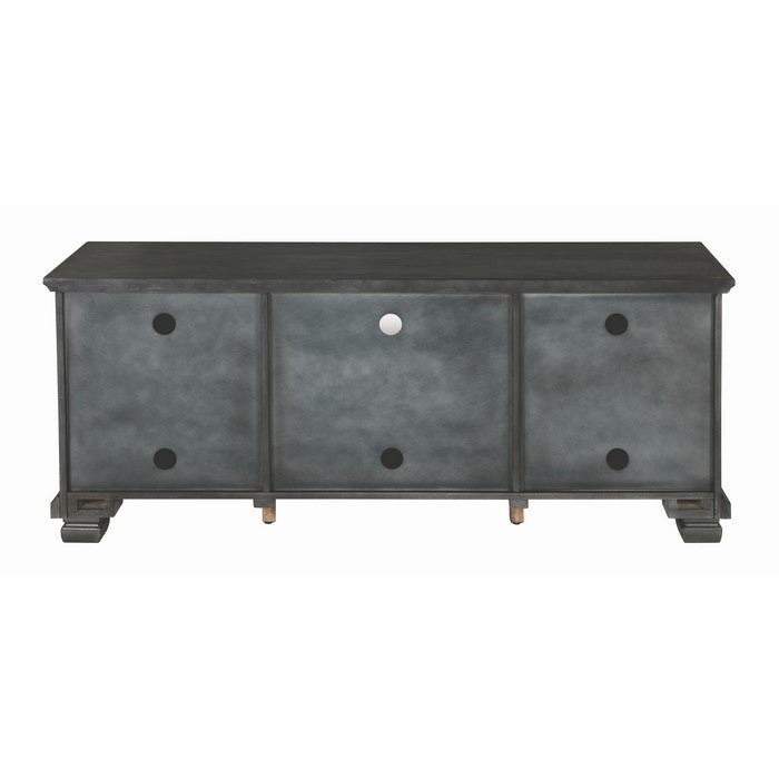 60 Inch Wooden TV Console with 2 Storage Compartments and 2 Door Cabinets, Gray