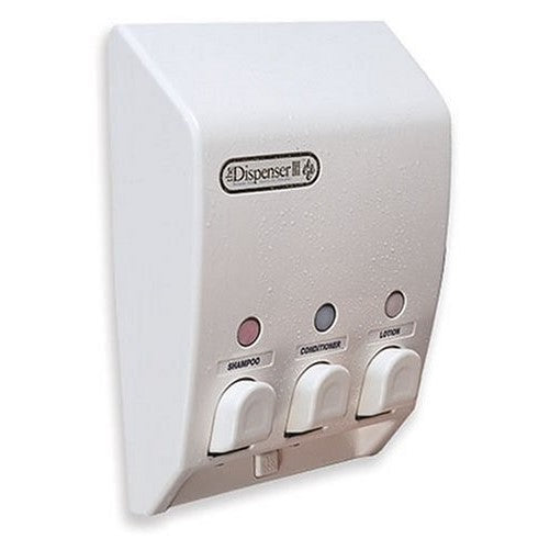 Better Living Products 71355 Classic 3-Chamber Shower Dispenser, White