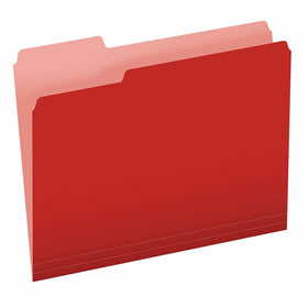 Pendaflex Two-Tone Color File Folders, Letter Size, Red, 1/3 Cut, 100 per box (152 1/3 RED)