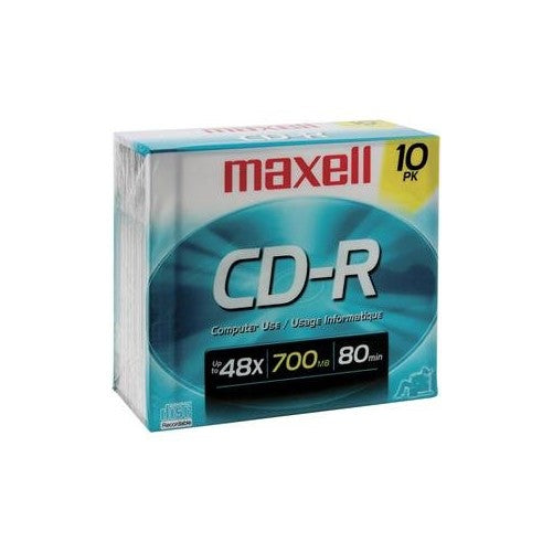 MAXELL 622860 700 MB Recordable CDs (10-pk Jewel Case)