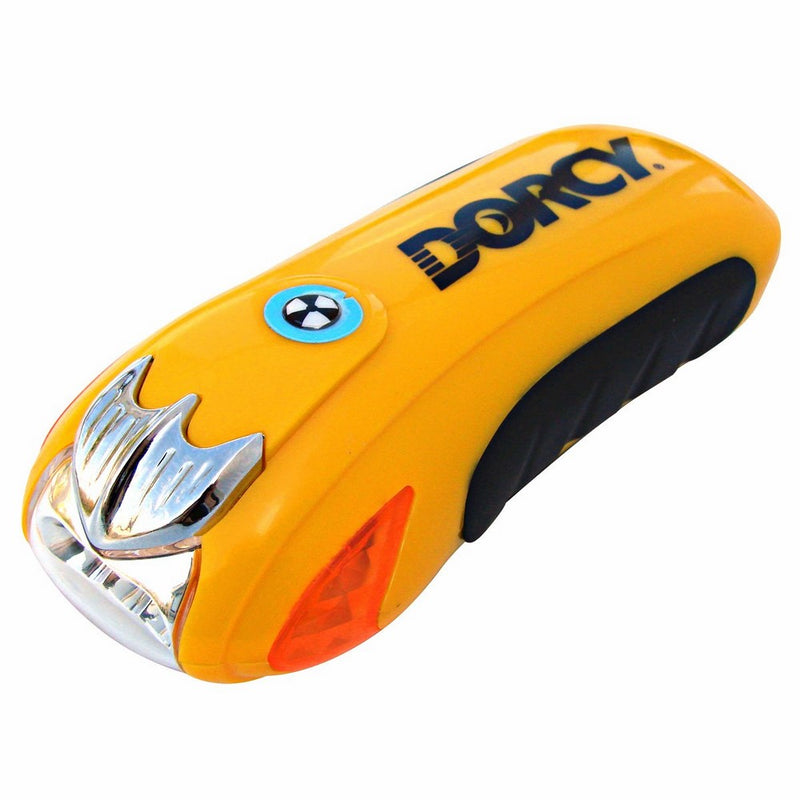 Dorcy 7.7-Lumen Dynamo Rechargeable LED Emergency Survival Flashlight with Hand Crank and Flashing Mode, Yellow (41-4272)