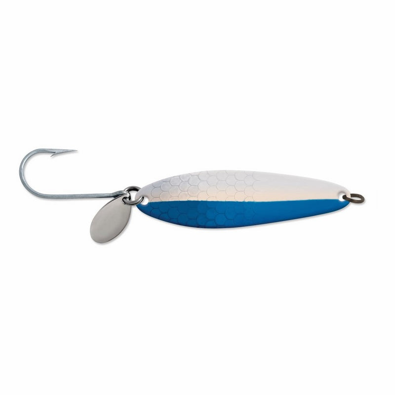 South Bend Sporting Goods Luhr Jensen Coyote Spoon Lure, Nickel/Neon Blue Head, 4-Inch