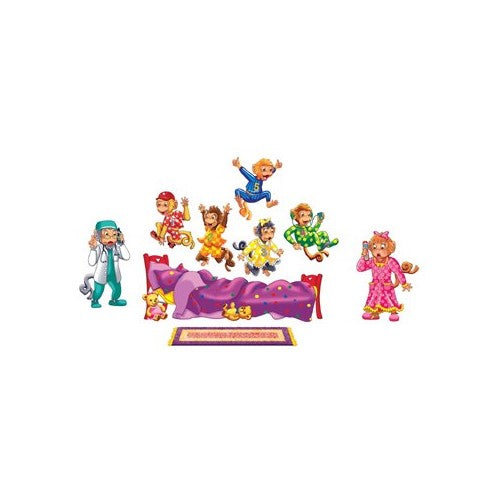 Little Folk Visuals 5 Monkeys Jumping on The Bed Felt Figures For Flannel Board Stories