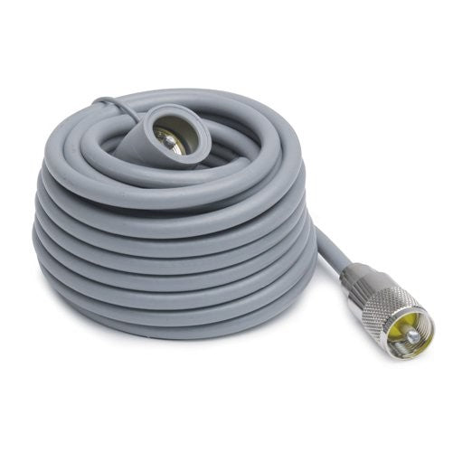 K40 K4018PL Grey 18' Super Mini-8 CB Antenna Cable with Soldered PL-259 Connectors