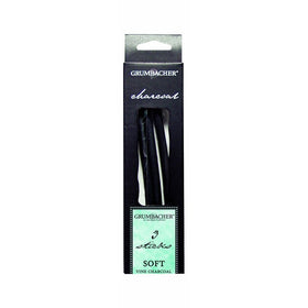 Grumbacher Vine Charcoal, Soft, Black, 3 Pack (V41)