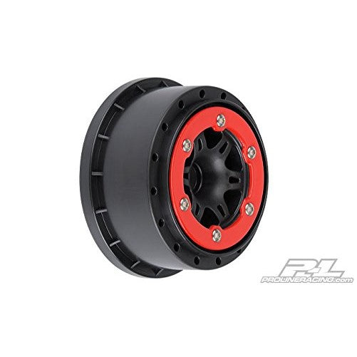 Pro-Line Racing 2714-04 Split Six 2.2"/3.0" Red/Black Bead-Loc Front Wheels