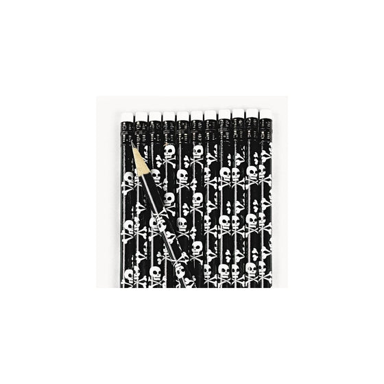 Fun Express Wooden Skull & Crossbones Pencils (2 Dozen)