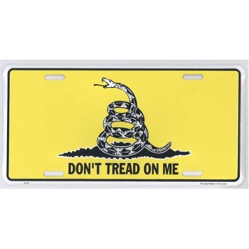 Don't Tread on Me Metal License Plate