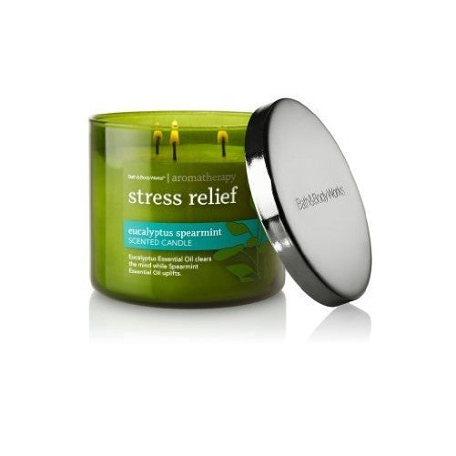 Bath & Body Works, Aromatherapy Stress Relief 3-Wick Candle, Eucalyptus Spearmint