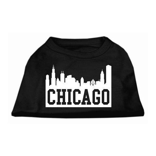 Mirage Pet Products 10-Inch Chicago Skyline Screen Print Shirt for Pets, Small, Black